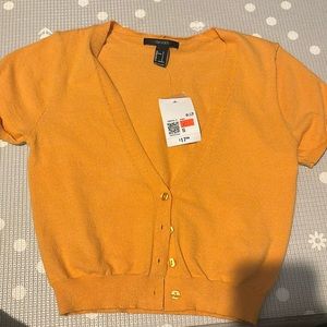 Yellow cropped cardigan